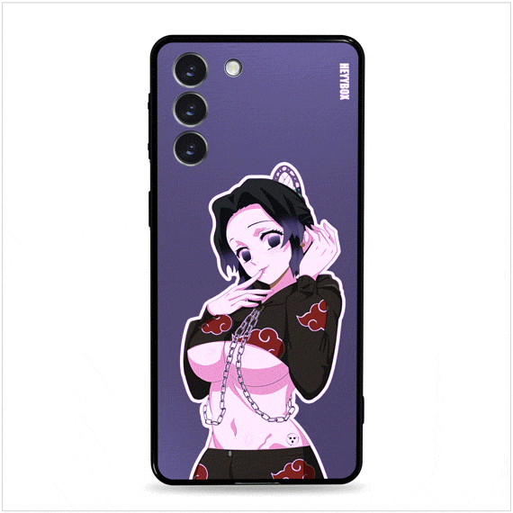 Shinobu Samsung Led phone case with transparent frame style from Demon Slayer can light up with sounds or calls.