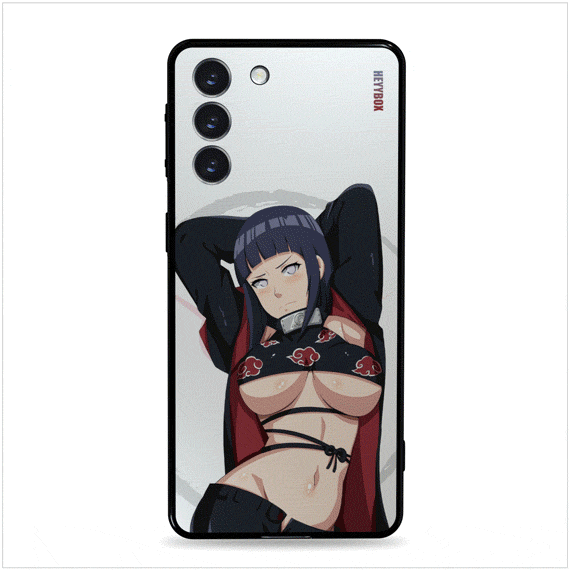 Sexy Hinata Samsung case with a black frame can light up with sounds or vibrations. Less power consumption.