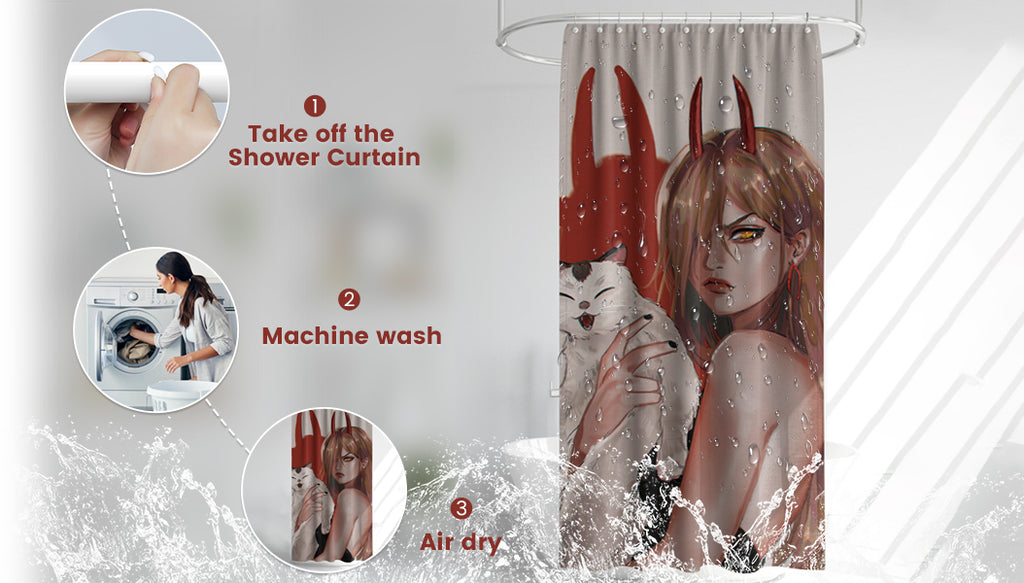 wash your anime shower curtain