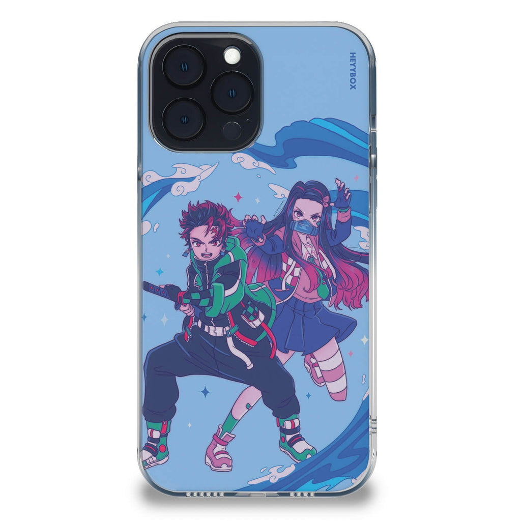 Tanjiro and Nezuko RGB Case for iPhone - HeyyBox - Artist - Jennummi - Mobile Phone Cases