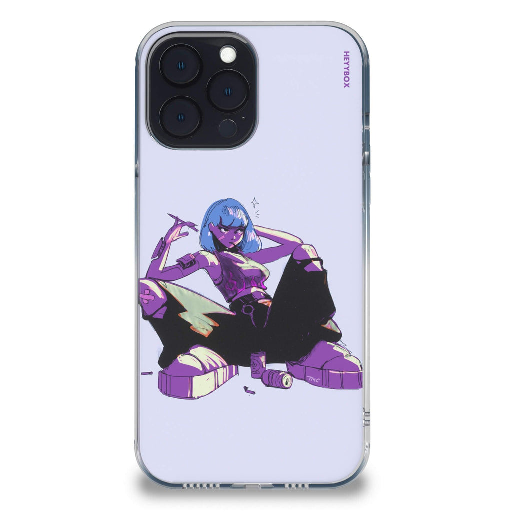 Blue Hair Girl RGB Case for iPhone - HeyyBox - Artist - The_magnetic_cat - RGB Phone Cases