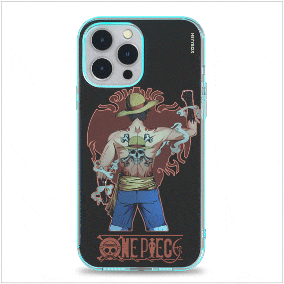 Tattoo Luffy Led iPhone case with transparent border can light up with sounds or vibrations. The case will come with a free magnet data cable. Less power consumption. A sensor to control the light to turn on and off.