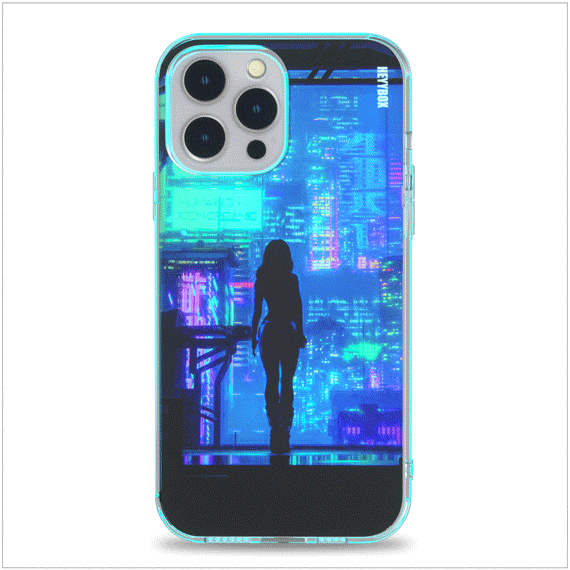 NEW115 iPhone case with transparent border can light up with sounds or vibrations. The case will come with a free magnet data cable. Less power consumption. A sensor to control the light to turn on and off.
