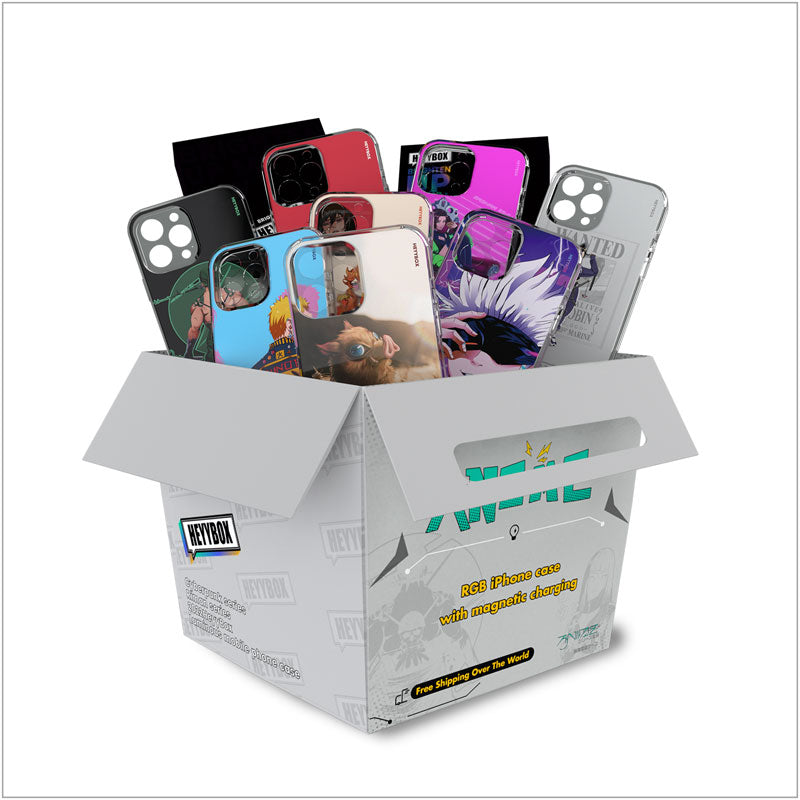 Blind box cases with iPhone series transparent frame design. Many hot anime characters here. Cheap but in high quality